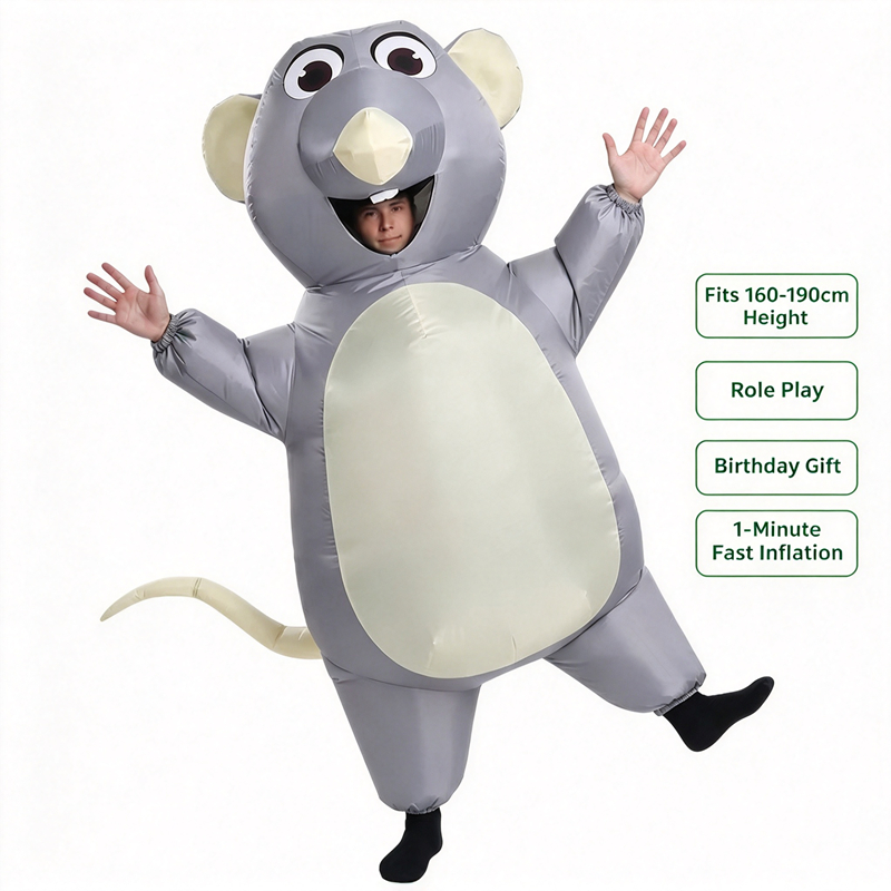 Party Games For Adults And Kids - Disfraz de ratón gris inflable para